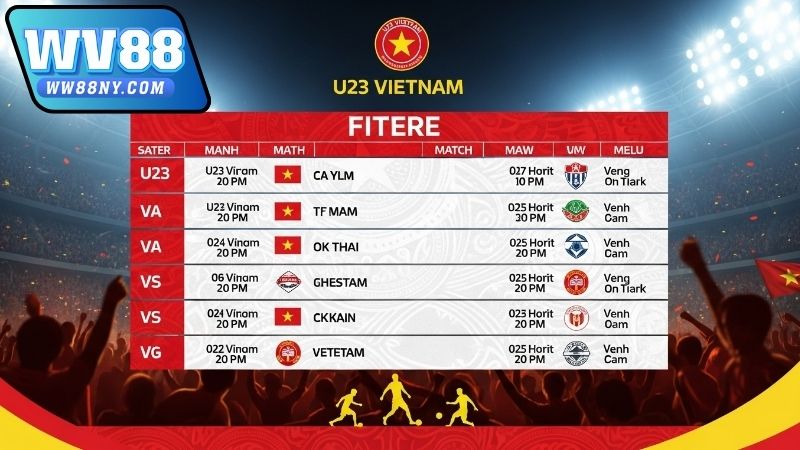 Dự đoán kết quả & điểm nhấn từ lịch thi đấu bóng đá Việt Nam U23