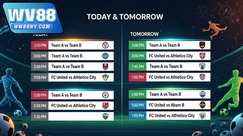 Lịch phát sóng trực tiếp bóng đá ngày mai